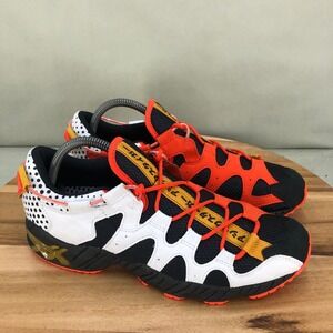 Asics Tiger Gel-Mai Orange Black White Mens Shoes Size 8.5 Sneakers Lace Up